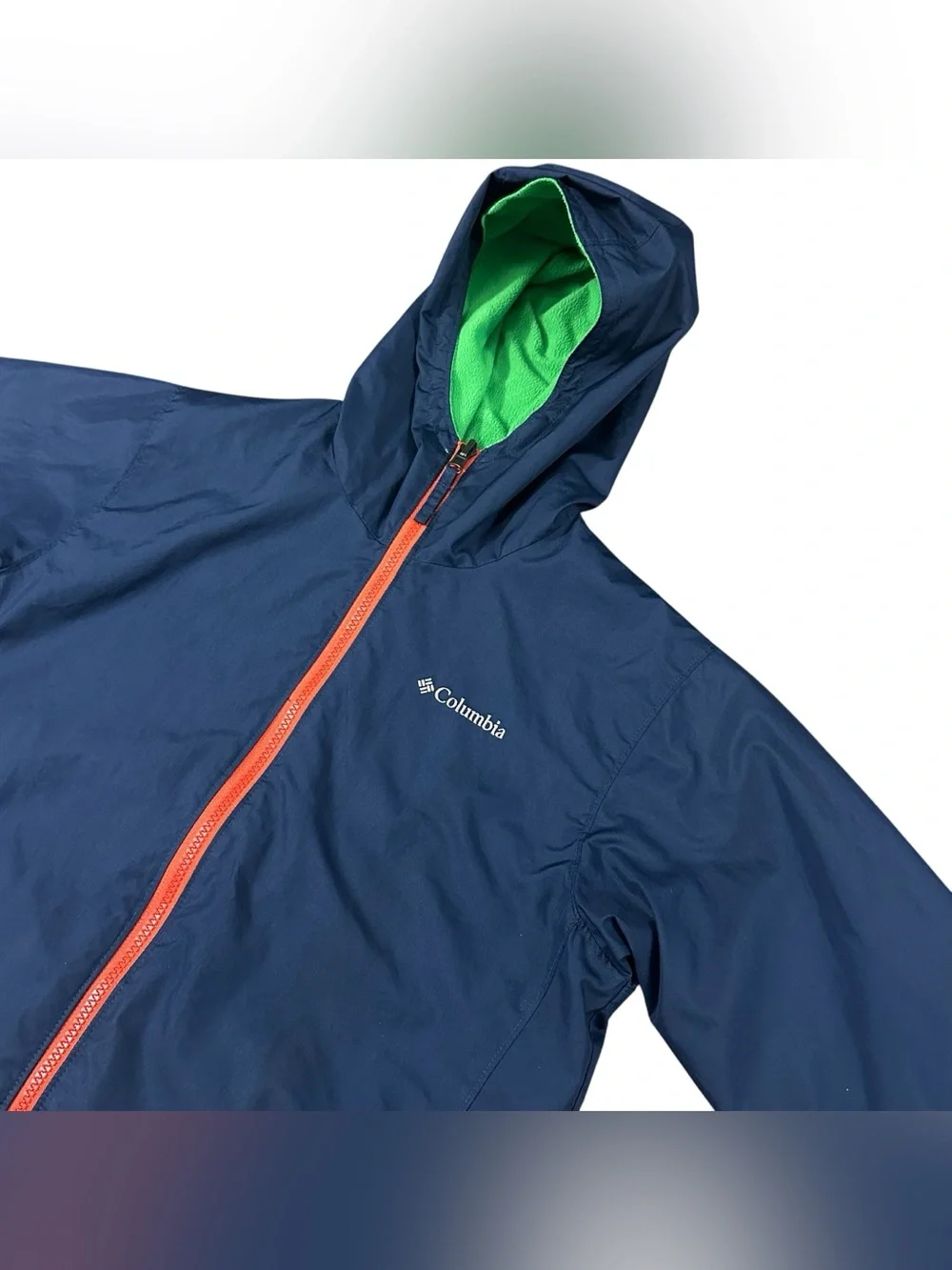 Columbia Omni-Shield Interchange Hooded Jacket Youth XL 14/16 Blue Green